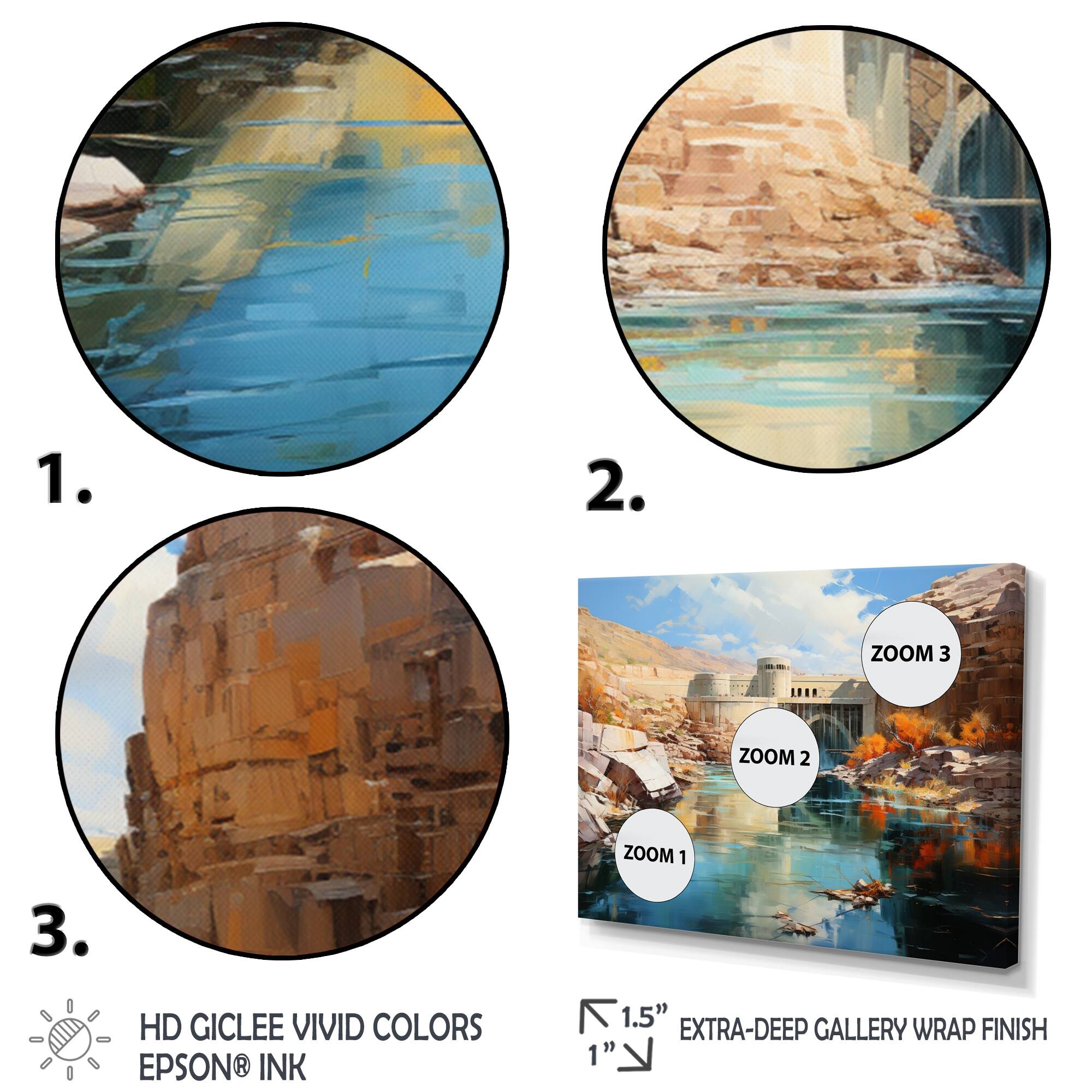 Designart "Glen Canyon Dam" Dams Wall Art Living Room Bed Bath